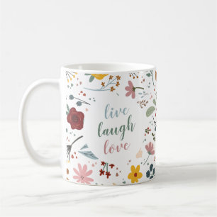 Niedlich Modernes, florales Live-Lachen Liebe Pers Kaffeetasse