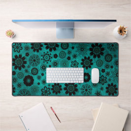 Niedlich Modernes, Girly Cooles Blumenmuster Aquam Schreibtischunterlage