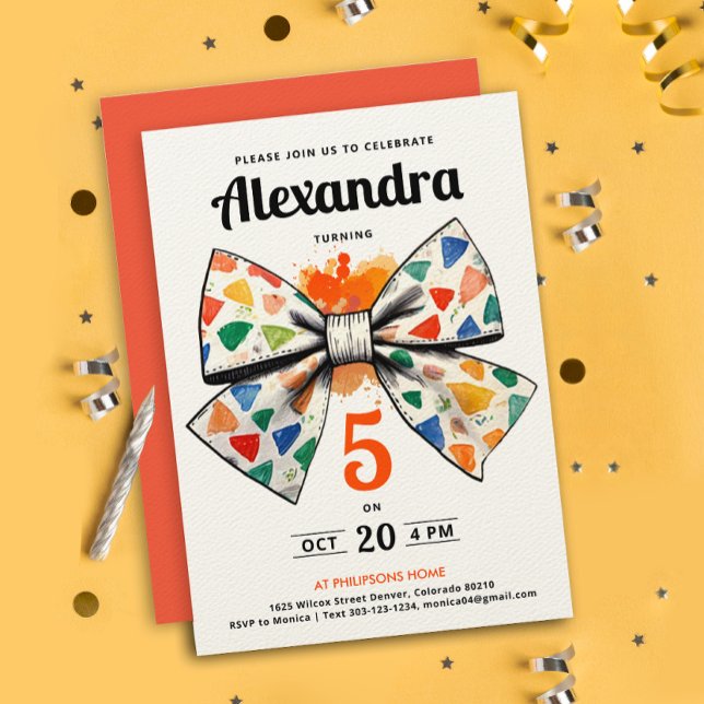 Niedlich Modernes, orangefarbenes Party Watercolor Einladung (Von Creator hochgeladen)