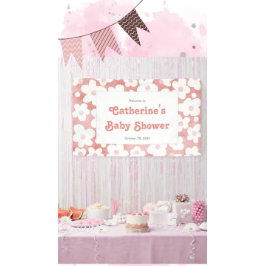 Niedlich Modernes Retro Rosa Daisy Floral Runder Aufkleber