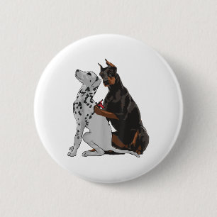 Niedlich modischer Doberman Tattooing Dalmatiner H Button