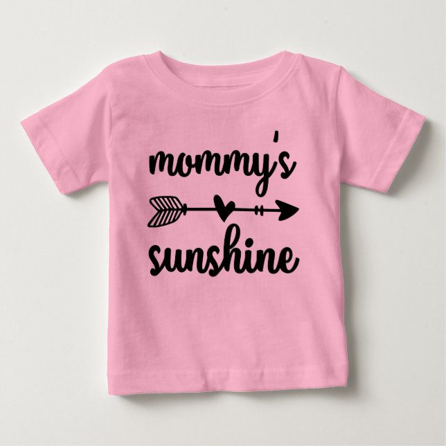Niedlich Mommy Sonnenschein Mädchen Wort art Baby Baby T-shirt (Vorderseite)