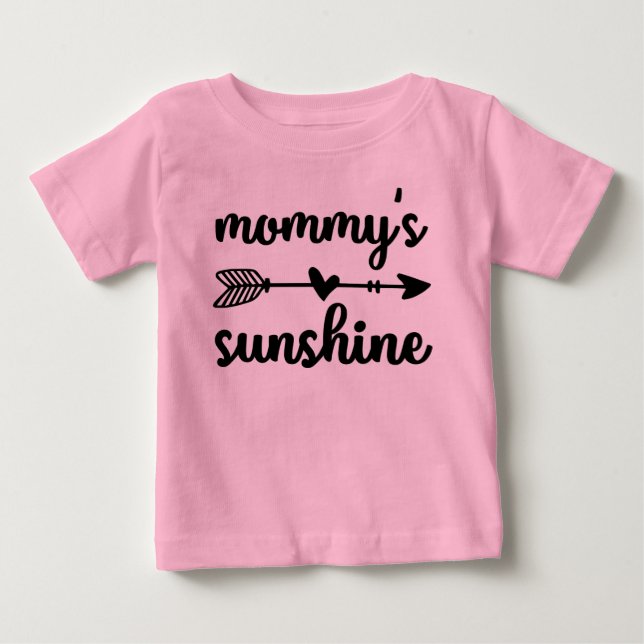 Niedlich Mommy Sonnenschein Mädchen Wort art Baby T-shirt (Vorderseite)