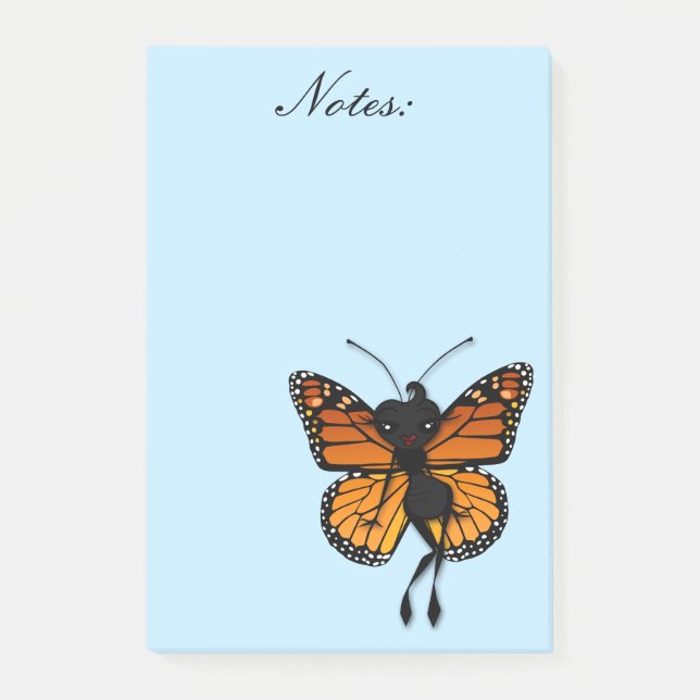 NIEDLICH MONARCH-BUTTERFLY-GRAFIK-POST-IT-NOTEPAD POST-IT KLEBEZETTEL (Vorderseite)