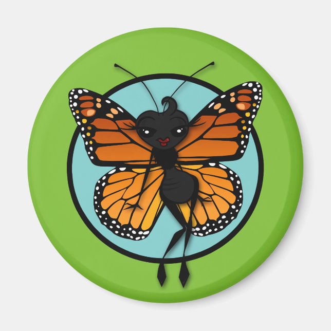 NIEDLICH MONARCH BUTTERFLY LADY ROUND MAGNET (Vorne)