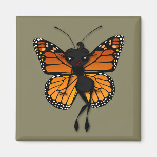 NIEDLICH MONARCH BUTTERFLY LADY SQUARE MAGNET