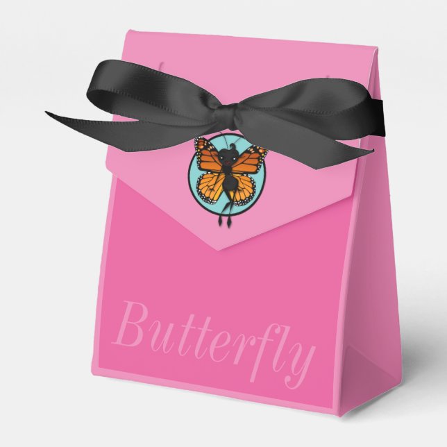 NIEDLICH MONARCH BUTTERFLY LADY TENT FAVOR BOX GESCHENKSCHACHTEL (Vorderseite)