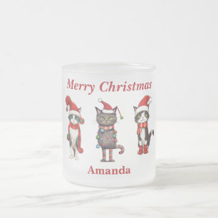 Niedlich Monogram Frohe Weihnachts Cat Tasse