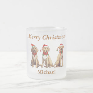 Niedlich Monogram Frohe Weihnachtshunde Tasse