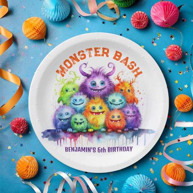 Niedlich Monsters Kindergeburtstag Party Paper Tel Pappteller (Von Creator hochgeladen)