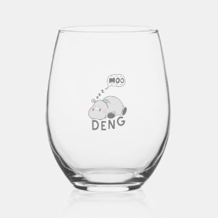 Niedlich Moo Deng Baby Nope Funny Long Sleeve T - Weinglas Ohne Stiel