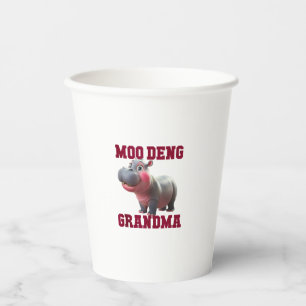 Niedlich MOO DENG GRANDMA Baby Hippo Granny Teache Pappbecher