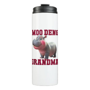 Niedlich MOO DENG GRANDMA Baby Hippo Granny Teache Thermosbecher