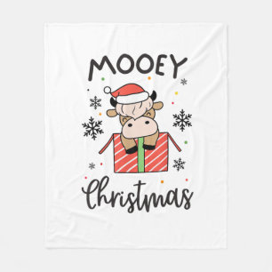 Niedlich Mooey Christmas Baby Highland Cow Xmas Co Fleecedecke
