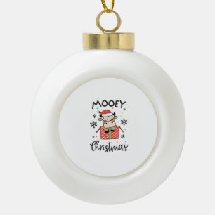 Niedlich Mooey Christmas Baby Highland Cow Xmas Co Keramik Kugel-Ornament