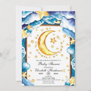 Niedlich Moon Celestial Baby Dusche Einladung