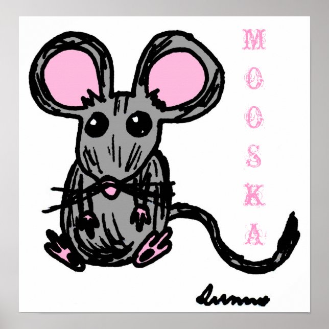 Niedlich Mooska Mouse Poster (Vorne)