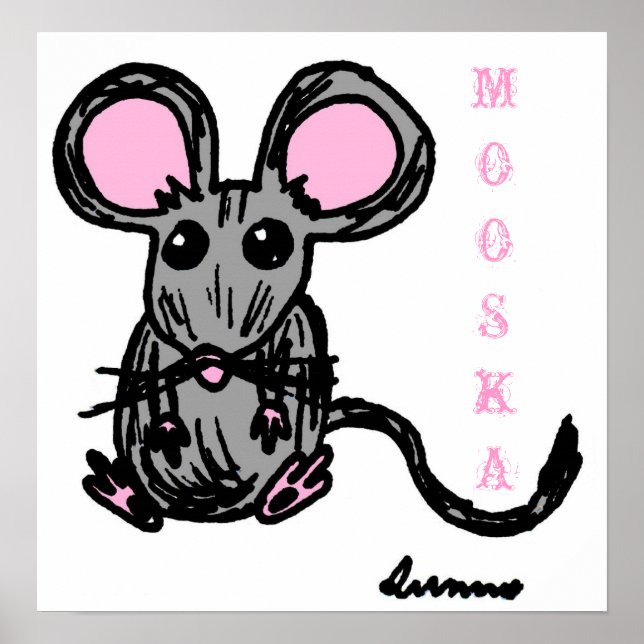 Niedlich Mooska Mouse Print Poster (Vorne)