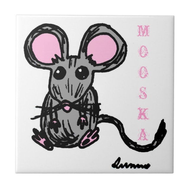 Niedlich Mooska Mouse Tile Fliese (Vorderseite)