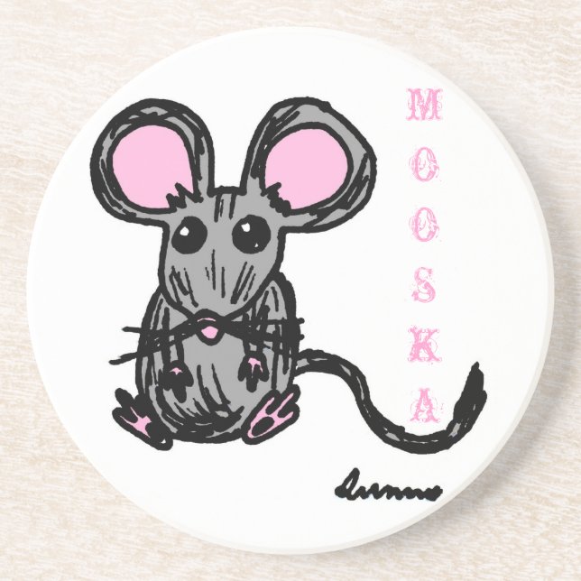 Niedlich Mooska Mouse Untersetzer (Vorne)