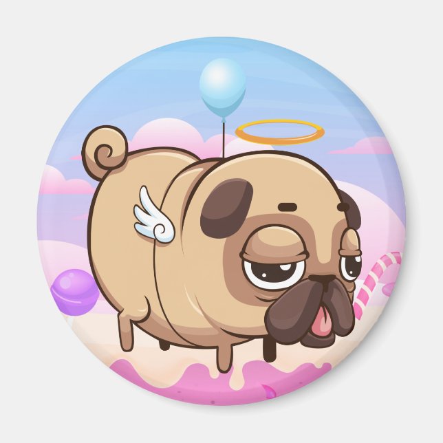 Niedlich Mops Magnet (Vorne)