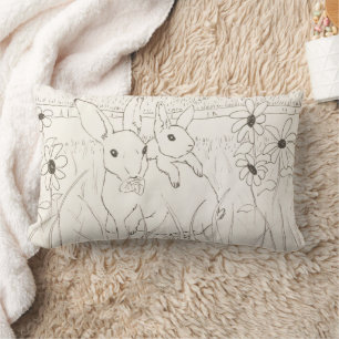 Niedlich Mother Baby Bunny Rabbits Lendenkissen