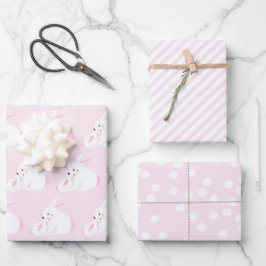 Niedlich Mother & Baby Girl Bunny | Rosa Geschenkpapier Set