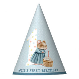 Niedlich Mouse First Birthday Party Hat Partyhütchen
