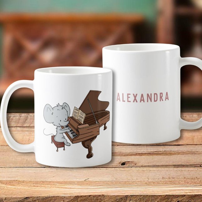 Niedlich Mouse Pianist Personalisiert Kaffeetasse (Von Creator hochgeladen)