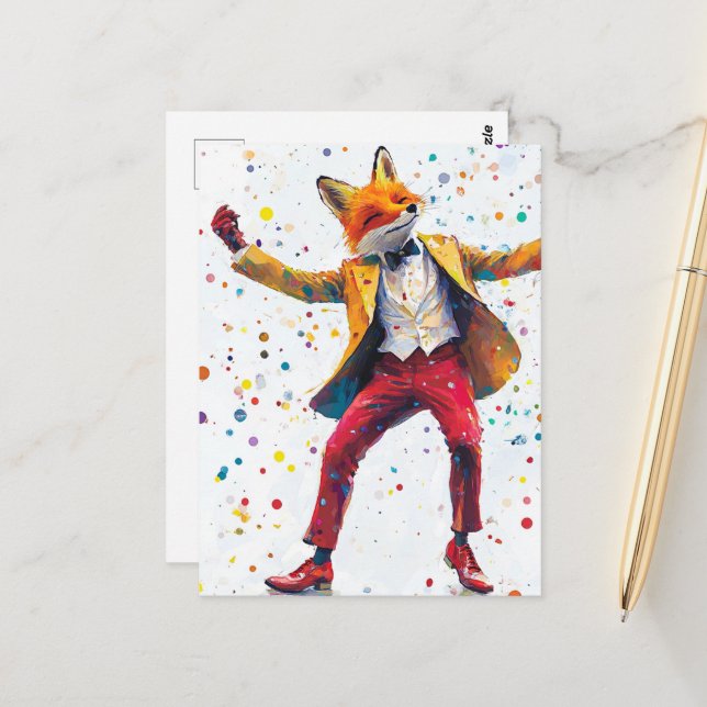 Niedlich Mr Foxy Postkarte (Vorderseite/Rückseite Beispiel)