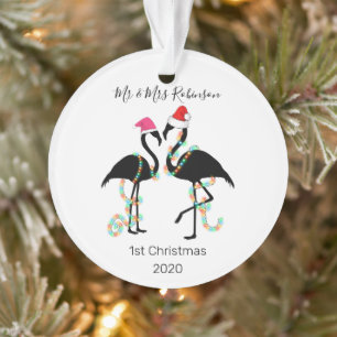 Niedlich Mr. & Mrs.   Flamingo   1. Weihnachtsbaum Ornament