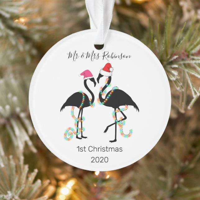 Niedlich Mr. & Mrs. | Flamingo | 1. Weihnachtsbaum Ornament (Baum)