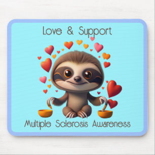 Niedlich MS Baby Sloth umgeben von ♥️ Mousepad