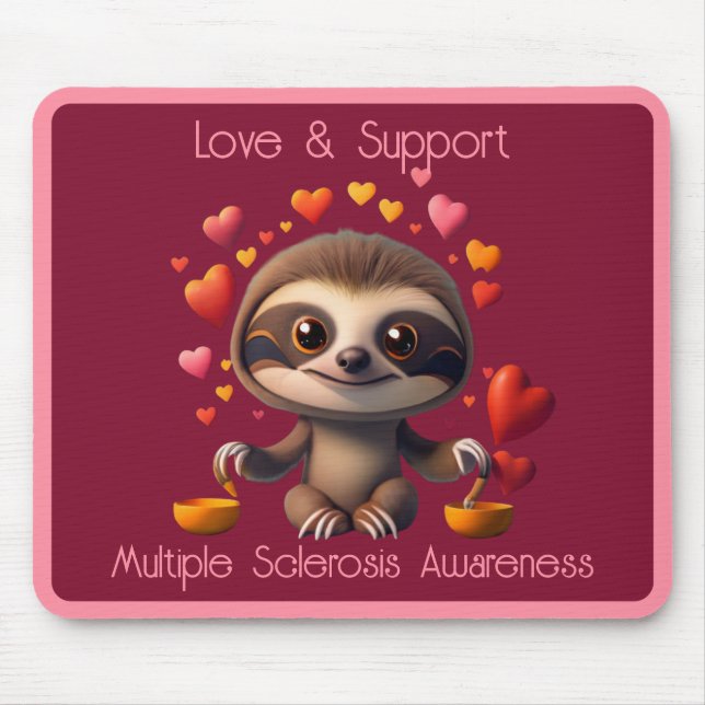 Niedlich MS Baby Sloth umgeben von ♥️ Mousepad (Vorne)