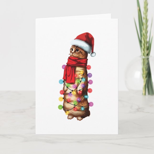 Niedlich Munchkin Cat Lover Weihnachten Weihnachte Karte (Vorderseite)