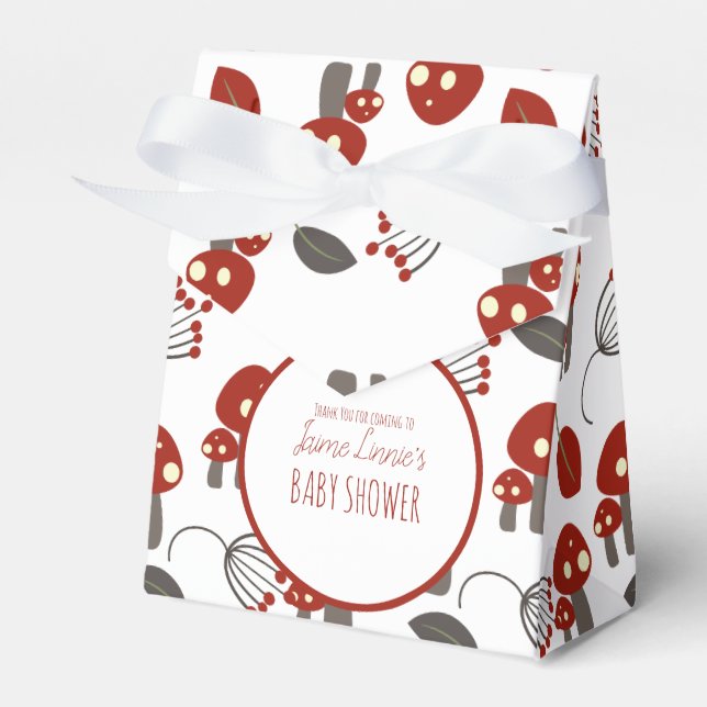 Niedlich Mushroom Baby Duschgarten Wald Danke Geschenkschachtel (Vorderseite)