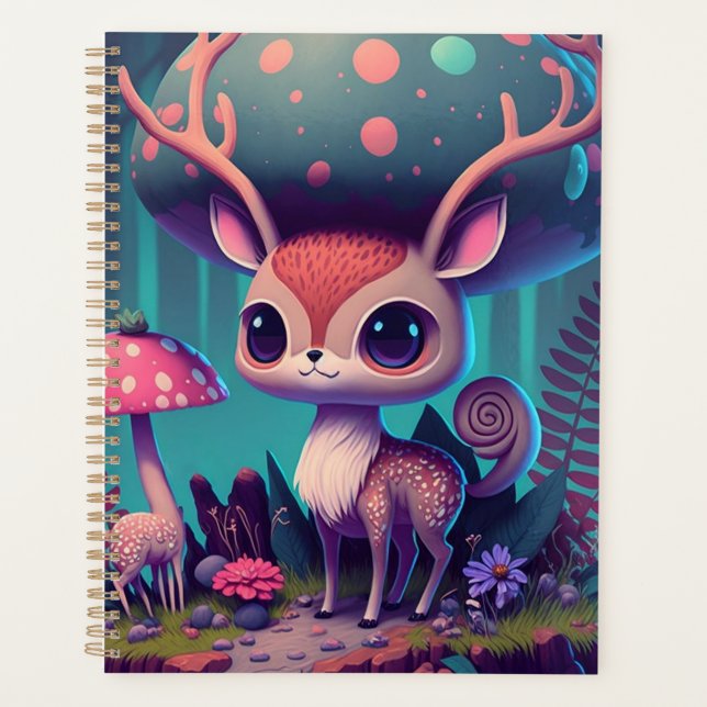 Niedlich Mushroom Deer Fantasy Art Plane Planer (Vorderseite)