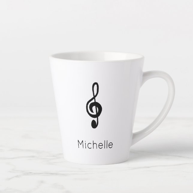 Niedlich Musical Treble Clef Personalisiert Milchtasse (Rechts)