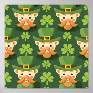 Niedlich Mustache Leprechaun Poster