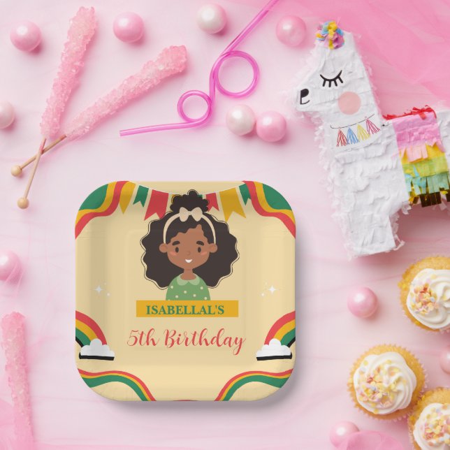 Niedlich nach der Meerjungfrau in den USA Geburtst Pappteller (Party)