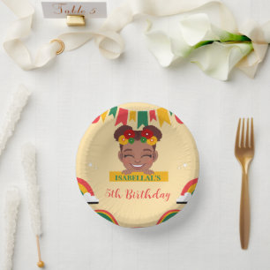 Niedlich nach Regenbogen afrikanische Amerikanerin Pappteller