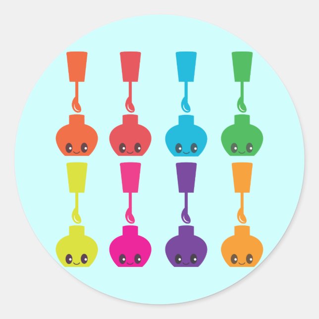 Niedlich Nagel Polnisch! Runder Aufkleber (Vorderseite)