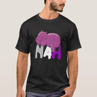 Niedlich Nah Nilpferd Schlaf Asexualität Ace Tier T-Shirt