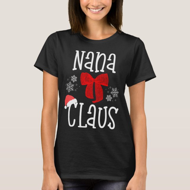 Niedlich Nana Claus Santa Grandma Christmas Pajama T-Shirt (Vorderseite)