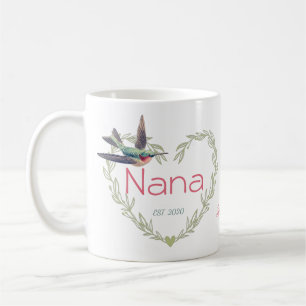 Niedlich Nana Heart Hummingbird Green Ruby Red Kaffeetasse