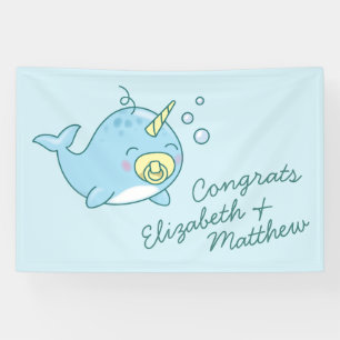 Niedlich Narwhal Baby Shower Kawaii Banner