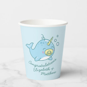 Niedlich Narwhal Baby Shower Kawaii Pappbecher