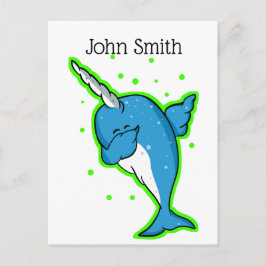 Niedlich Narwhal Dabbing Postkarte
