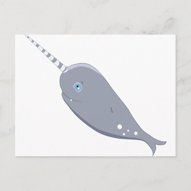 Niedlich Narwhal Postkarte (Vorderseite)