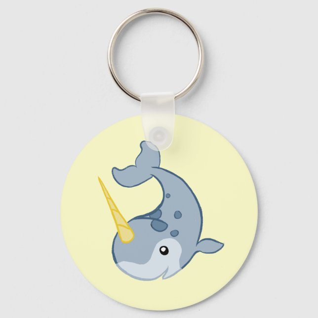 Niedlich Narwhal Schlüsselanhänger (Vorderseite)